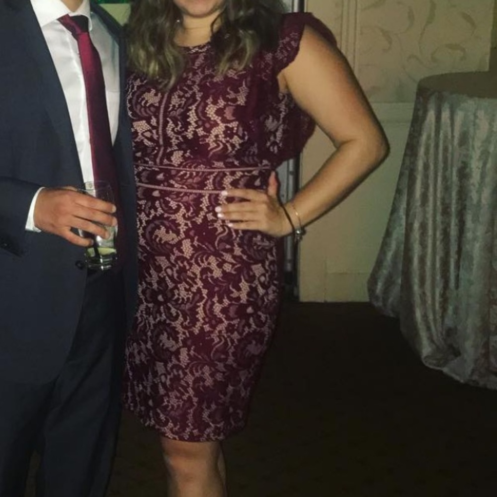 Burgundy Lace Ivanka Trump Dress Size 12